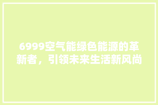 6999空气能绿色能源的革新者，引领未来生活新风尚 贴膜