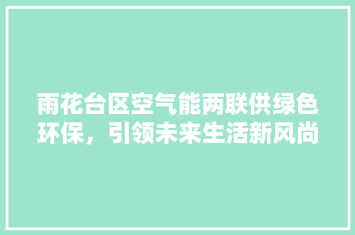 雨花台区空气能两联供绿色环保，引领未来生活新风尚 空调