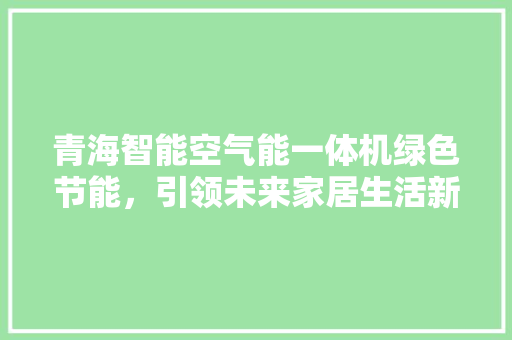 青海智能空气能一体机绿色节能，引领未来家居生活新潮流 热水器