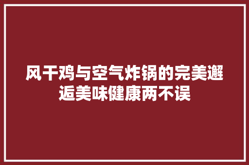 风干鸡与空气炸锅的完美邂逅美味健康两不误 局部翻新