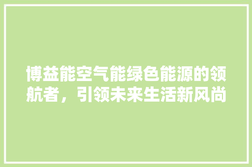 博益能空气能绿色能源的领航者，引领未来生活新风尚 清洁保养