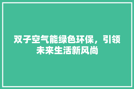 双子空气能绿色环保，引领未来生活新风尚 旧房改造