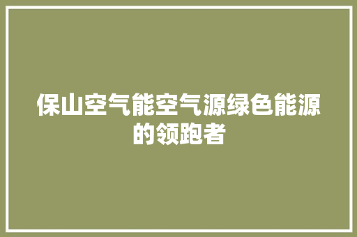 保山空气能空气源绿色能源的领跑者 贴膜