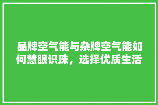 品牌空气能与杂牌空气能如何慧眼识珠，选择优质生活伴侣 旧房改造