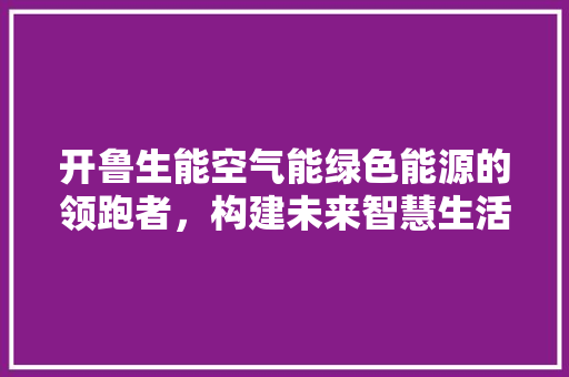 开鲁生能空气能绿色能源的领跑者，构建未来智慧生活 家具修理