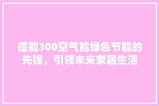德能300空气能绿色节能的先锋，引领未来家居生活 热水器