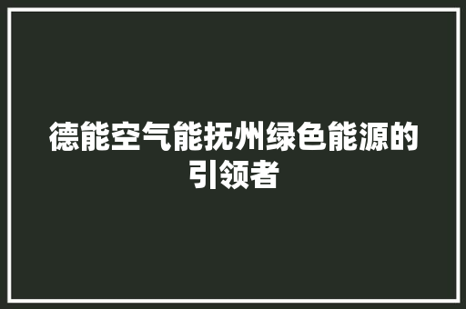 德能空气能抚州绿色能源的引领者 洗衣机