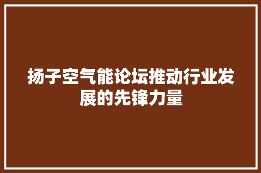 扬子空气能论坛推动行业发展的先锋力量 贴膜