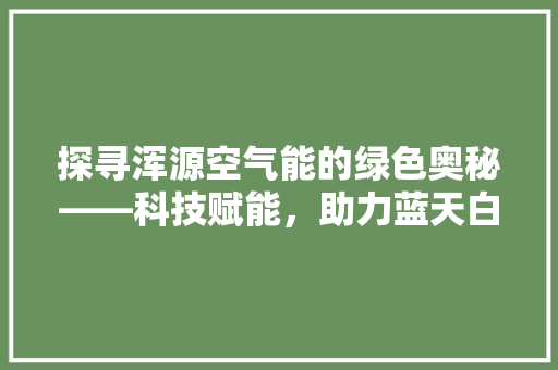 探寻浑源空气能的绿色奥秘——科技赋能，助力蓝天白云 旧房改造