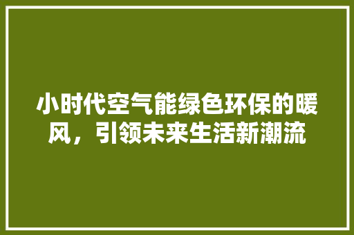 小时代空气能绿色环保的暖风，引领未来生活新潮流 家具修理