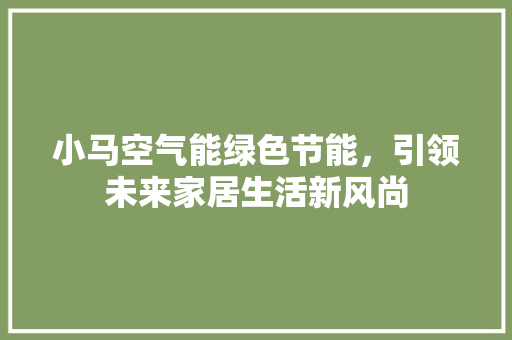 小马空气能绿色节能，引领未来家居生活新风尚 空调
