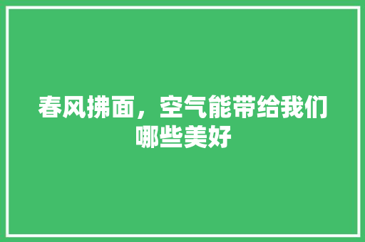 春风拂面，空气能带给我们哪些美好 家具修理