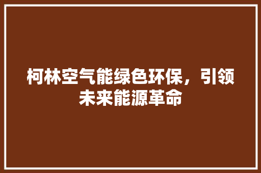 柯林空气能绿色环保，引领未来能源革命 灯具安装