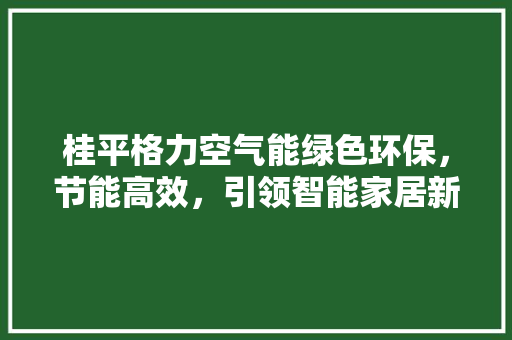 桂平格力空气能绿色环保，节能高效，引领智能家居新潮流 空调