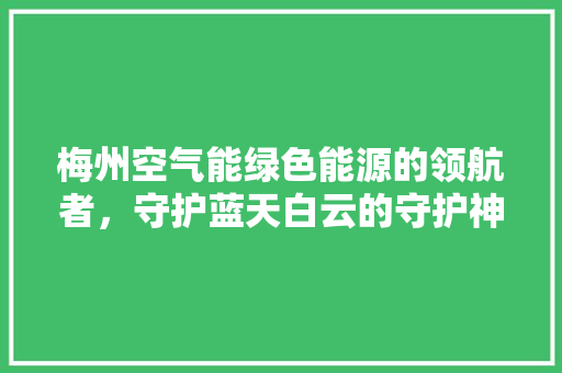 梅州空气能绿色能源的领航者，守护蓝天白云的守护神 龙头管件