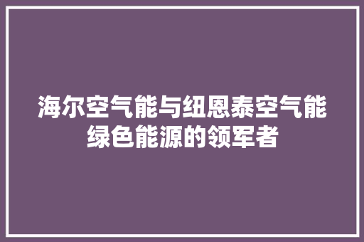 海尔空气能与纽恩泰空气能绿色能源的领军者 装修设计