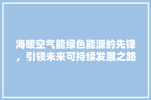 海暖空气能绿色能源的先锋，引领未来可持续发展之路 清洁保养