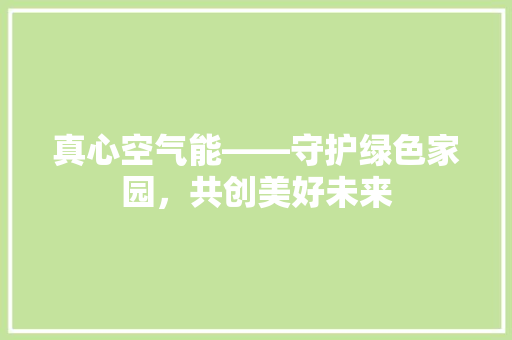 真心空气能——守护绿色家园，共创美好未来 清洁保养