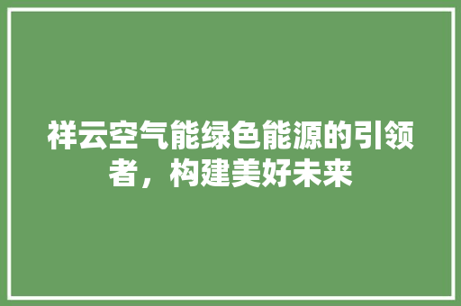 祥云空气能绿色能源的引领者，构建美好未来 家具修理