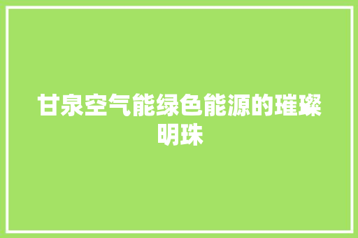 甘泉空气能绿色能源的璀璨明珠 洁具维修