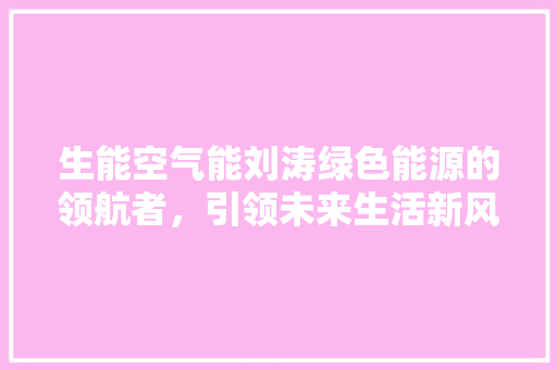 生能空气能刘涛绿色能源的领航者，引领未来生活新风尚 局部翻新