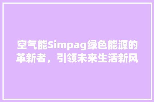 空气能Simpag绿色能源的革新者，引领未来生活新风尚 灯具安装